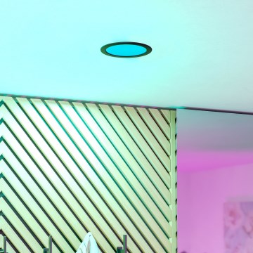 Eglo - Candeeiro de encastrar LED RGBW dimável para casa de banho LED/9,5W/230V 2700-6500K Ø 16,8 cm IP44 preto