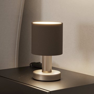 Eglo - Candeeiro de mesa 1xE14/40W/230V castanho/cromado mate