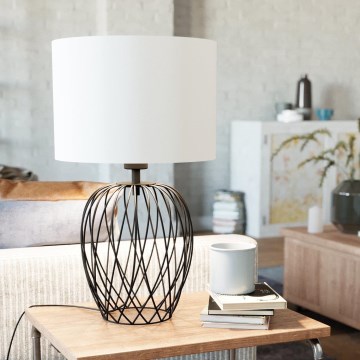 Eglo - Candeeiro de mesa 1xE27/40W/230V branco