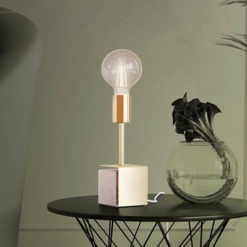 Eglo - Candeeiro de mesa 1xE27/40W/230V dourado/branco mármore