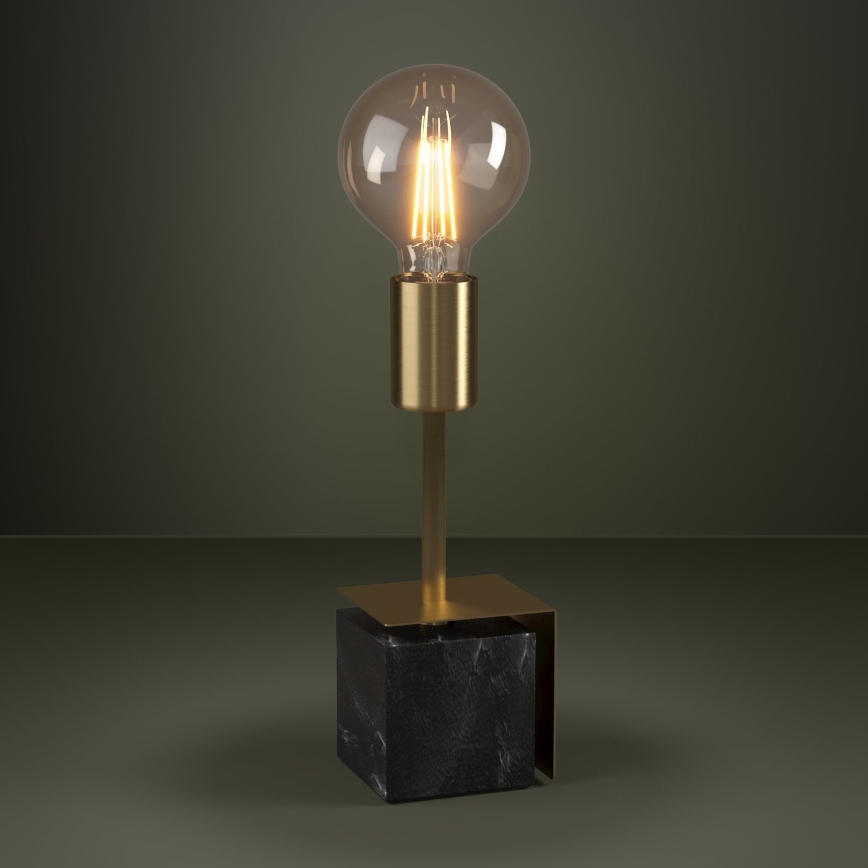 Eglo - Candeeiro de mesa 1xE27/40W/230V dourado/preto mármore