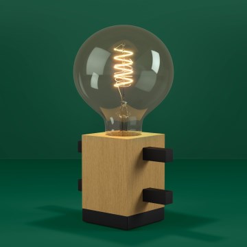 Eglo - Candeeiro de mesa 1xE27/40W/230V preto/castanho