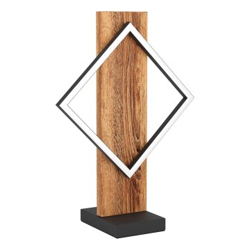 Eglo - Candeeiro de mesa LED, 13W/230V, preto/castanho