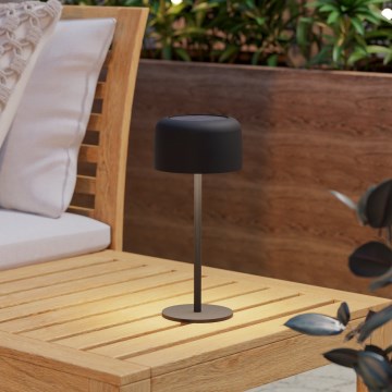 Eglo - Candeeiro de mesa LED solar recarregável com controlo tátil LED/2,8W/3,7V 1800 mAh IP44 preto