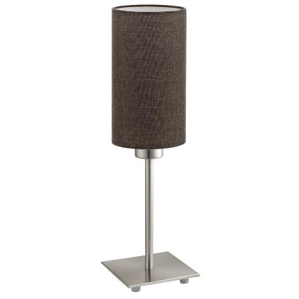 Eglo - Candeeiro de Mesa LED TUNJA 1xE27/60W/230V 26,5 cm cromo fosco/castanho