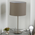 Eglo - Candeeiro de mesa LED TUNJA 1xE27/60W/230V 38,5 cm cromo mate/taupe