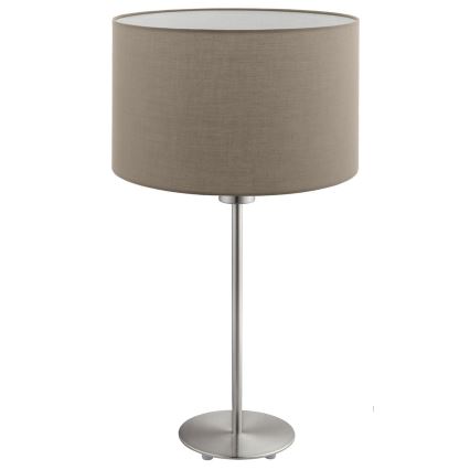Eglo - Candeeiro de mesa LED TUNJA 1xE27/60W/230V 38,5 cm cromo mate/taupe