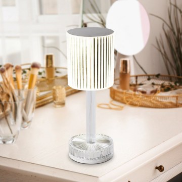 Eglo - Candeeiro de mesa recarregável LED RGB regulável LED/800 mAh transparente