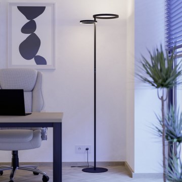 Eglo - Candeeiro de pé LED dimerizável LED/16W/230V + LED/12W preto