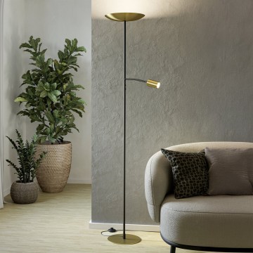 Eglo - Candeeiro de pé LED dimerizável LED/26,5W/230V + LED/4W dourado