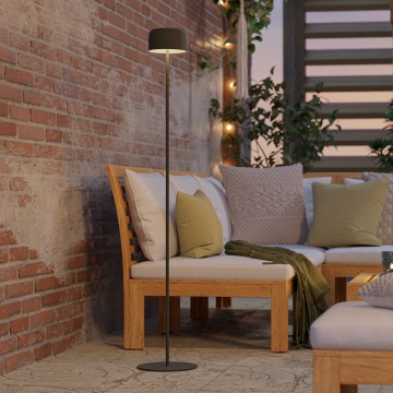 Eglo - Candeeiro de pé LED tátil recarregável com carregamento solar, 2,8 W / 3,7 V, 1800 mAh, IP44, verde