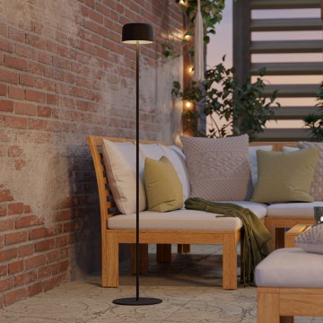 Eglo - Candeeiro de pé táctil solar recarregável LED/2,8W/3,7V 1800 mAh IP44 preto