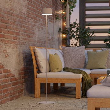 Eglo - Candeeiro de pé tátil recarregável por energia solar LED/2,8W/3,7V 1800 mAh IP44 branco