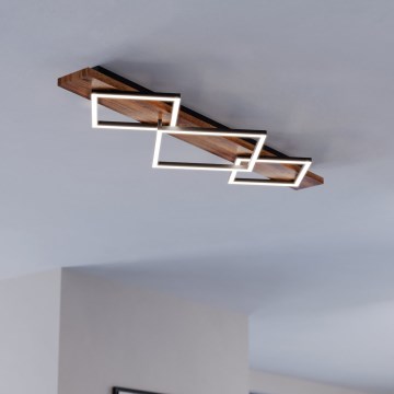 Eglo - Candeeiro de tecto LED 2xLED/13W/230V + LED/16W preto/castanho