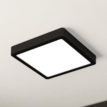 Eglo - Candeeiro de tecto LED regulável LED/17W/230V preto 21x21 cm