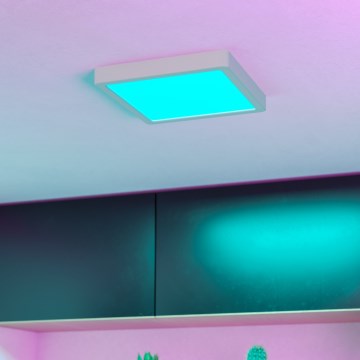 Eglo - Candeeiro de tecto LED RGBW regulável para casa de banho LED/10,5W/230V 2700-6500K 22x22 cm IP44 branco