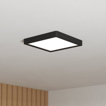 Eglo - Candeeiro de tecto para casa de banho LED/10,5W/230V 22x22 cm IP44 preto