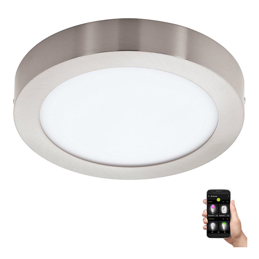 Eglo - Candeeiro de teto LED dimerizável para casa de banho, 16,5W/230V, IP44, ZigBee, Ø 21 cm