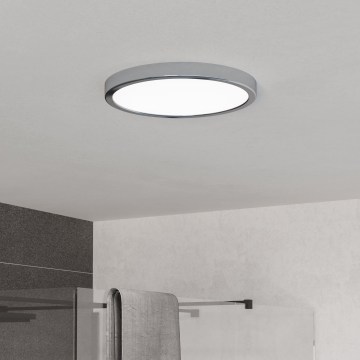Eglo - Candeeiro de teto LED para casa de banho, 14,2W/230V, 2700/4000/6500K, Ø 27,8 cm, IP44, cromado brilhante
