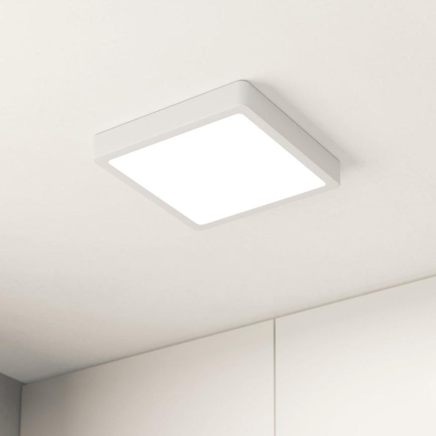 Eglo - Candeeiro LED de tecto para casa de banho LED/17W/230V IP44 branco 21x21 cm