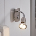 Eglo - Candeeiro LED de tomada 1xGU10/2,8W/230V cromo mate