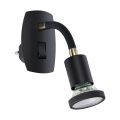 Eglo - Candeeiro LED de tomada 1xGU10/4,5W/230V preto
