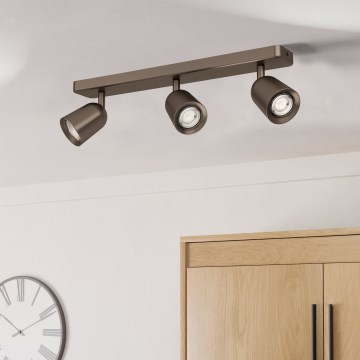 Eglo - Candeeiro spot 3xGU10/10W/230V bronze