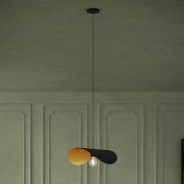 Eglo - Candeeiro suspenso 1xE27/40W/230V 53 cm preto/dourado