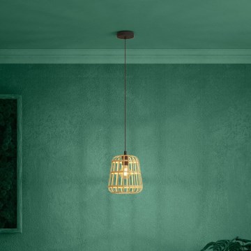 Eglo - Candeeiro suspenso 1xE27/40W/230V diâmetro 24 cm bambu