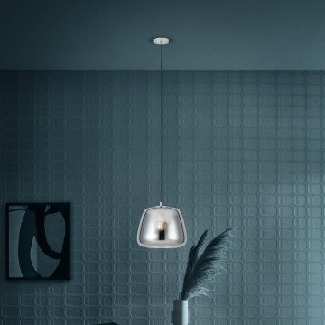 Eglo - Candeeiro suspenso 1xE27/40W/230V diâmetro 35 cm cinzento