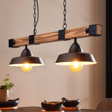 Eglo - Candeeiro suspenso 2xE27/60W/230V - FSC certificado