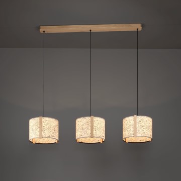 Eglo - Candeeiro suspenso 3xE27/25W/230V bege