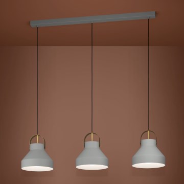 Eglo - Candeeiro suspenso 3xE27/40W/230V cinzento