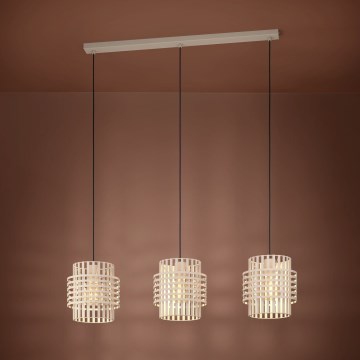 Eglo - Candeeiro suspenso 3xE27/40W/230V creme