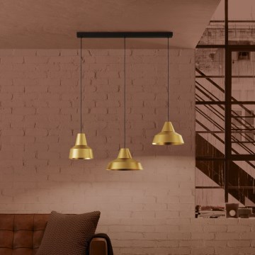 Eglo - Candeeiro suspenso 3xE27/40W/230V dourado