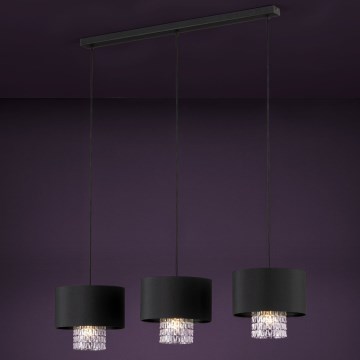 Eglo - Candeeiro suspenso 3xE27/40W/230V preto