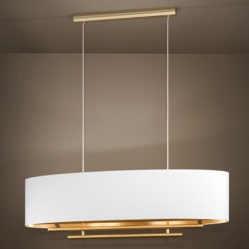 Eglo - Candeeiro suspenso 4xE27/40W/230V branco/dourado