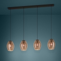 Eglo - Candeeiro suspenso 4xE27/40W/230V castanho