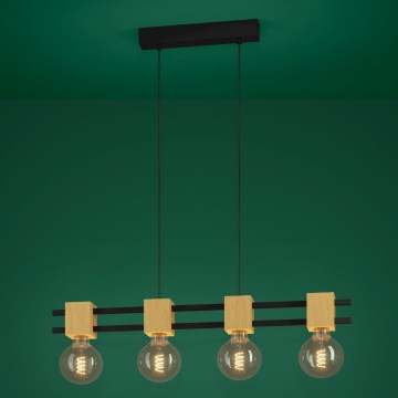 Eglo - Candeeiro suspenso 4xE27/40W/230V preto/castanho