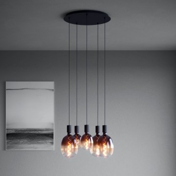 Eglo - Candeeiro suspenso 5xE27/40W/230V preto