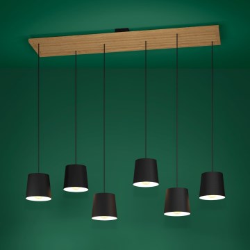 Eglo - Candeeiro suspenso 6xE27/40W/230V preto/castanho