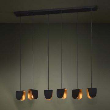 Eglo - Candeeiro suspenso 6xE27/40W/230V preto/dourado