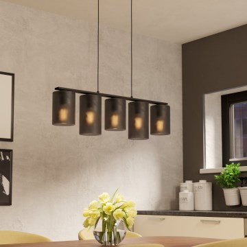 Eglo - Candeeiro suspenso COLOMERA 5xE27/40W/230V cinzento