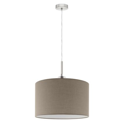 Eglo - Candeeiro suspenso em cabo LED TUNJA 1xE27/60W/230V taupe