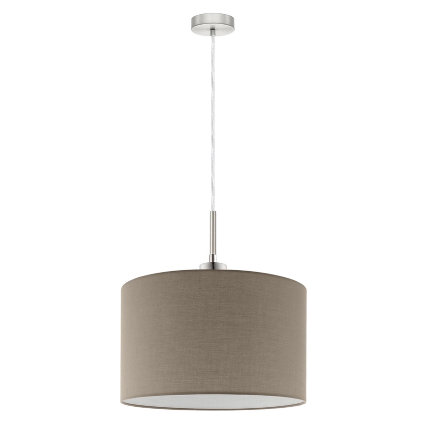 Eglo - Candeeiro suspenso em cabo LED TUNJA 1xE27/60W/230V taupe