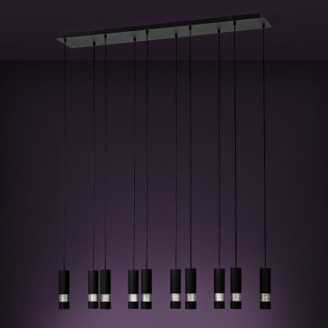 Eglo - Candeeiro suspenso LED 10xGU10/4,6W/230V preto