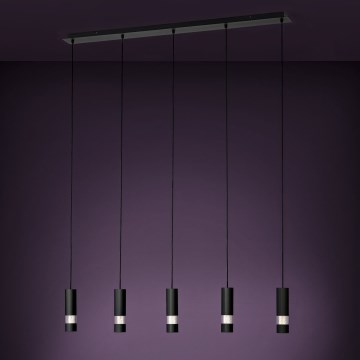 Eglo - Candeeiro suspenso LED 5xGU10/4,6W/230V preto