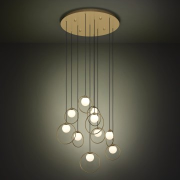 Eglo - Candeeiro suspenso LED com regulação 10xLED/3W/230V 3000K diâmetro 58 cm dourado