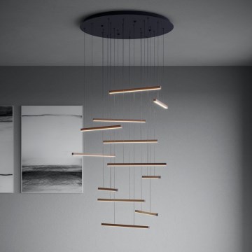 Eglo - Candeeiro suspenso LED com regulação 12xLED/8,4W/230V 3000K preto