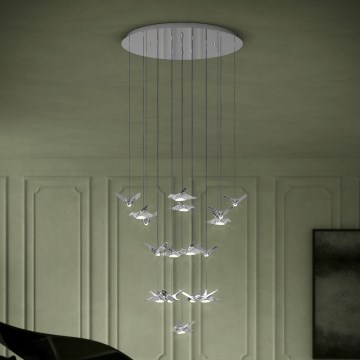 Eglo - Candeeiro suspenso LED com regulação 17xLED/3W/230V 3000K cromado brilhante